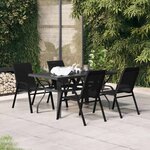 vidaXL Ensemble à manger de jardin 5 Pièces Noir