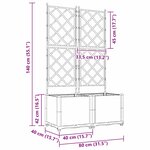 vidaXL Jardinier avec treillis 2 Pièces Gris clair 80x40x143 cm