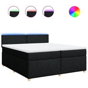 vidaXL Sommier à lattes de lit avec matelas Noir 200x200 cm Tissu