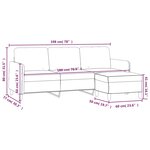 vidaXL Canapé à 3 places avec repose-pieds Taupe 180 cm Tissu
