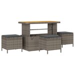 Ensemble de canapé de jardin vidaXL 10 pièces avec coussins gris poly rattan acacia