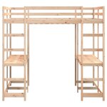 vidaXL Lit superposé et bureau et échelle 180x200cm bois de pin massif