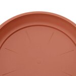vidaXL Plateau à fleurs rond 24 Pièces Rouge brique Ø 14 x 2 cm Plastique