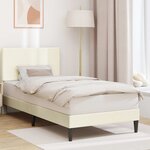 vidaXL Cadre de lit Crème 90 x 190 cm Tissu en velours côtelé