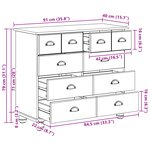 vidaXL Commode 'ASKIM'Marron miel 91x40x79 cm en pin massif