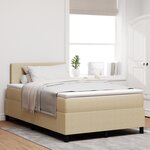 vidaXL Lit à sommier tapissier avec matelas Vert clair gris Petit double Tissu en velours côtelé