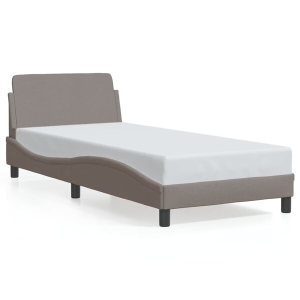vidaXL Cadre de lit avec tête de lit sans matelas taupe 90x190cm tissu