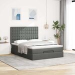 VidaXL Cadre de lit ottoman avec matelas gris foncé 140x190 cm tissu