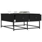 vidaXL Table basse noir 80x80x40 cm bois d'ingénierie