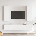 vidaXL Ensemble de meubles TV 4 Pièces Blanc Bois d'ingénierie