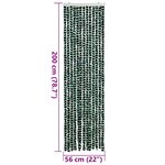 vidaXL Rideau anti-mouches vert et blanc 56x200 cm chenille