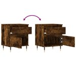 vidaXL Table de chevet chêne fumé 40x35x50 cm bois d’ingénierie
