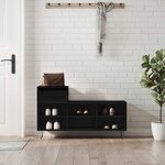 vidaXL Armoire à chaussures Noir 102x36x60 cm Bois d'ingénierie
