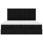 VidaXL Cadre de lit ottoman avec matelas noir 160x200 cm tissu