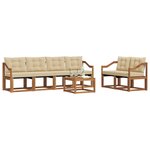 vidaXL Ensemble de canapés d'extérieur 7 Pièces Naturel et Beige