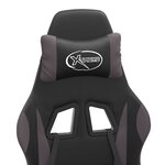 vidaXL Chaise de jeu pivotante Noir et gris Similicuir
