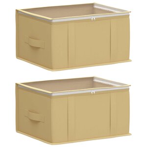 vidaXL Boîte de rangement avec fenêtre transparente Crème