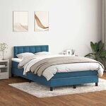vidaXL Sommier à lattes de lit et matelas bleu foncé 120x210cm velours