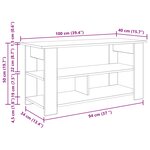 vidaXL Support de télévision Bois ancien 100 x 40 x 50 cm