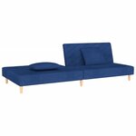 vidaXL Canapé-lit à 2 places avec deux oreillers bleu tissu