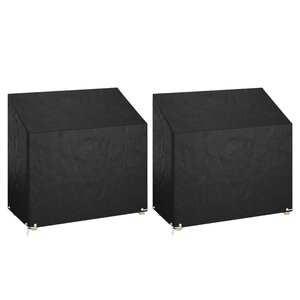 vidaXL Housses de banc de jardin 2 Pièces 8 œillets 130x70x70/88 cm PE