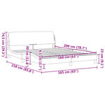vidaXL Cadre de lit Dover blanc et noir 160x200 cm similicuir