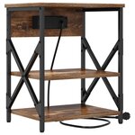 vidaXL Cabinet de chevet Chêne fumé 41 x 31 x 51 cm Bois d'ingénierie