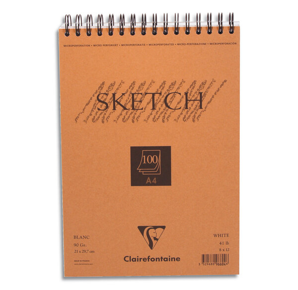 Bloc Sketch croquis spiralé 21x29,7 90g 100F CLAIREFONTAINE
