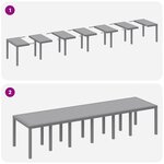 Ensemble de Salle à Manger de Jardin 13 Pièces avec Coussins en Rotin Synthétique Gris Clair