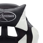 vidaXL Fauteuil de jeux vidéo avec LED RVB Blanc et noir Similicuir