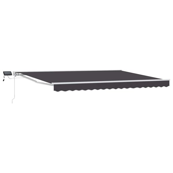 vidaXL Cadre de store manuel avec LEDs Blanc  Gris  Anthracite 4 × 3 m
