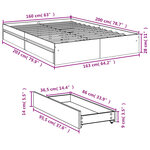 vidaXL Cadre de lit avec tiroirs sans matelas chêne sonoma 160x200 cm