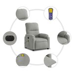 vidaXL Fauteuil inclinable de massage électrique gris clair