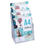 Distributeur De Prospectus 3 Compartiments A4 - Cristal - X 4 - Exacompta