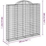 vidaXL Paniers à gabions arqués 2 Pièces 200x30x180/200 cm Fer galvanisé