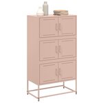 vidaXL Buffet rose 68 5x38 5x123 5 cm acier