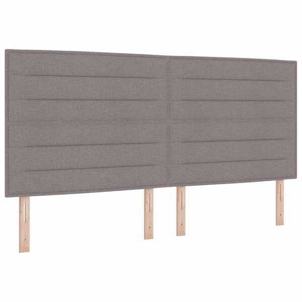 vidaXL Lit à ressort LED avec matelas Taupe 200 x 200 cm tissu