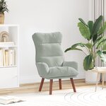 vidaXL Fauteuil relaxant en velours gris clair