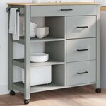 vidaXL Chariot de cuisine MONZA 84x40x88 5 cm bois massif de pin