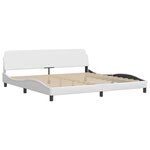 vidaXL Lit avec matelas Hvar blanc 200x200 cm similicuir