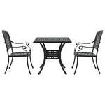 vidaXL Ensemble de tables de jardin 3 Pièces Noir Aluminium coulé