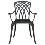 Set de Bistro de Jardin 3 Pièces Noir en Aluminium Fonte de vidaXL