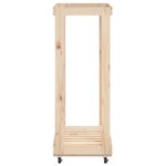 vidaXL Porte-bûches avec roulettes 76 5x40x108 cm bois massif de pin