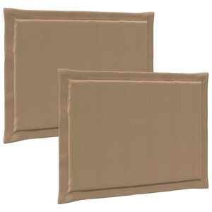 vidaXL Coussins de siège 2 Pièces Taupe 47 x 36 x 2 cm Polyester