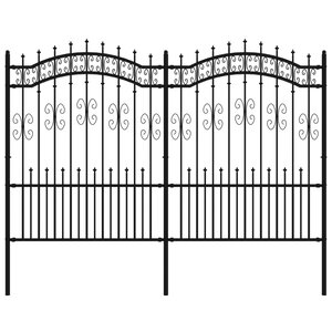 vidaXL Clôture de jardin avec sommet de lance Noir 190 cm