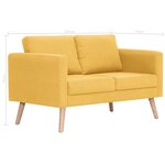vidaXL Canapé à 2 places tissu jaune