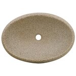 vidaXL Vasque à poser sable ovale 59x40x15 cm céramique