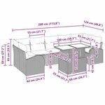 vidaXL Salon de jardin 8 pièces avec coussins en poly rattan gris