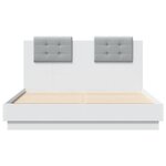 vidaXL Cadre de lit avec tête de lit blanc 140x190cm bois d'ingénierie