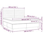 vidaXL Sommier à lattes de lit avec matelas Noir 180x200 cm Tissu